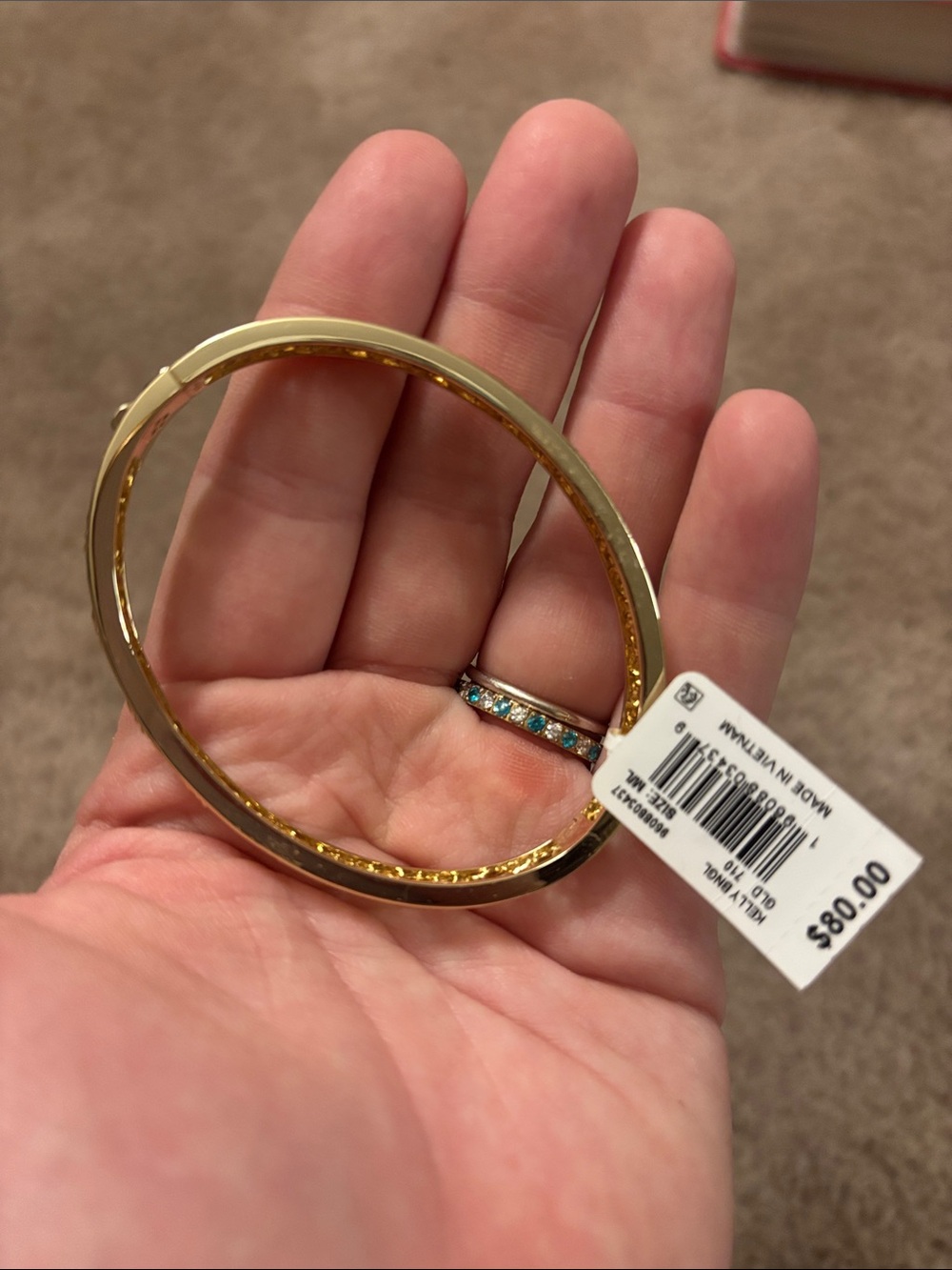 NWT Kendra Scott Kelly Bangle Bracelet M/L in Gold (Sold out online!)